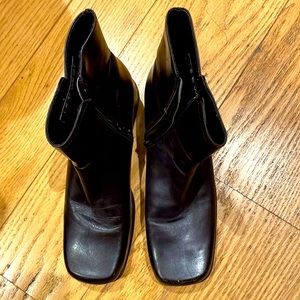 Nine West leather boots size 7.5M. Side zipper, 1” heel, barely worn, 6 “ shaft